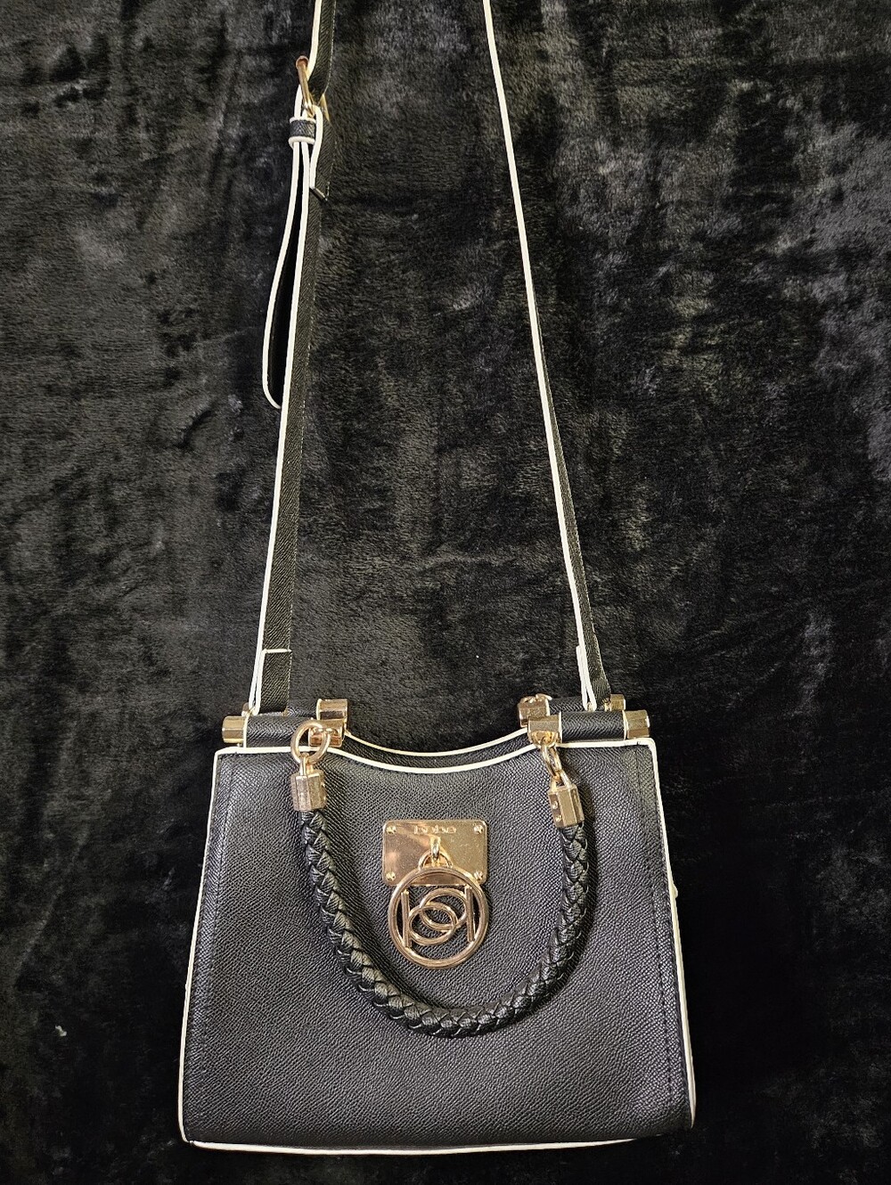 bebe Kate Shopper Crossbody Bag with Signature Logo Gold Hardware